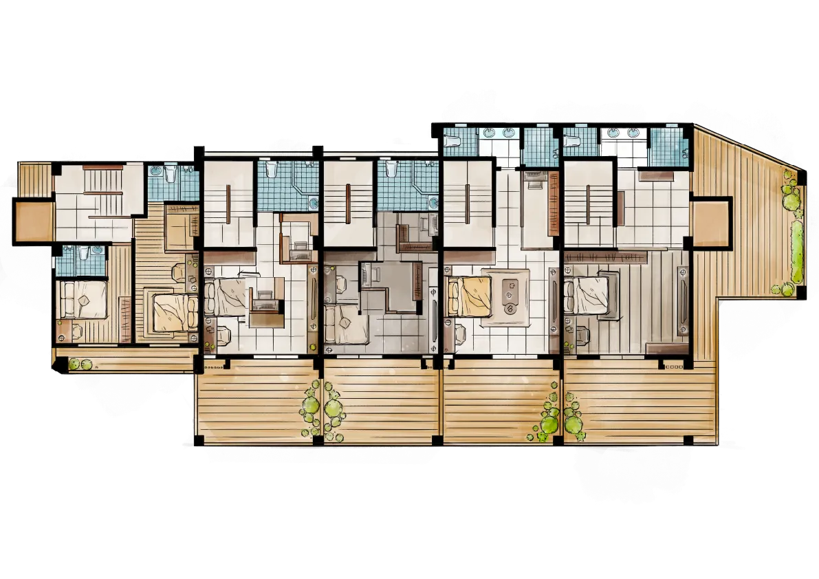 五戶平面配置圖