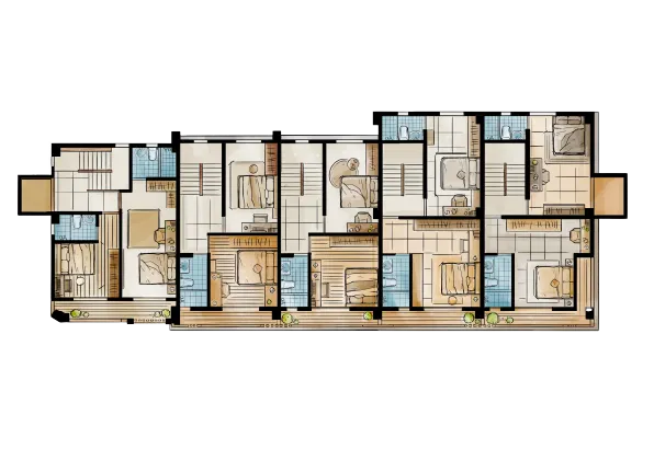 五戶平面配置圖