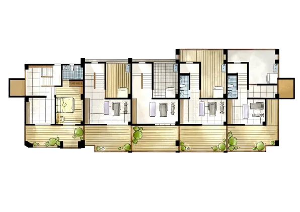 五戶平面配置圖